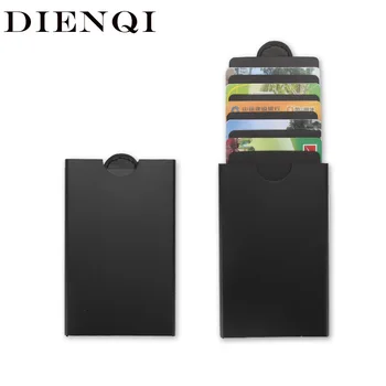DIENQI Rfid Блокирующий антимагнитный держатель для карт, кошелек, Винтажный Бизнес-банк, Держатель кредитной карты, Чехол, сумка, протектор, Тонкий держатель для карт