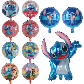 Disney Lilo Stitch Фольгированный воздушный шар Аниме Фигурки Принадлежности Воздушный шар Украшение Вечеринки по случаю Дня Рождения Модель Стежка Воздушный шар Детские Игрушки Подарки