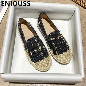 ENIOUSS / Весенне-летние женские лоферы без застежки, Модная дизайнерская женская повседневная обувь на плоской подошве