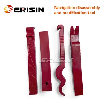 Erisin ES027 4ШТ для удаления авто/автозвука 1 инструмент, Клиновидная монтировка, лом, разборка обшивки, зажим для приборной панели, автомагнитола