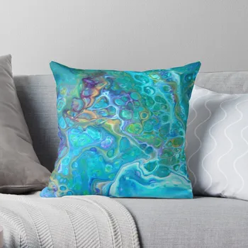 Fluid Nature -Океанические острова - Абстрактное акриловое искусство от Fluid Nature, подушка для броска, подушки для броска