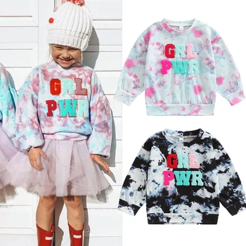 FOCUSNORM, 3 цвета, милые детские толстовки для девочек, футболки, пуловеры с длинными рукавами с буквенным принтом от 1 до 6 лет, верхняя одежда для вязания крючком