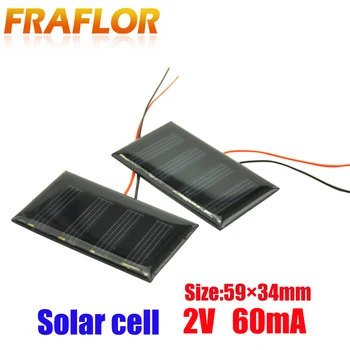 Fraflor 10шт Солнечный Поликристаллический Кремний DIY Модуль Наружный Разъем Фотоэлектрическая Панель Зарядное Устройство Для Солнечной Батареи 2V 60mA