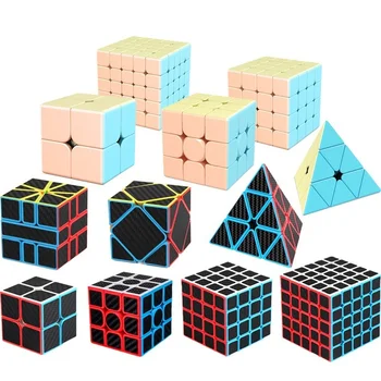 [Funcube] Карбоновый куб Moyu Meilong Meilong 2x2x2 3x3x3 4x4x4 Квадратный-1 Профессиональная Наклейка Macaron Magic Cube из Углеродного Волокна