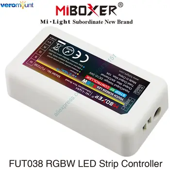 FUT038 MiBoxer RGBW LED Strip Controller DC12-24V Поддержка 2.4G RF Беспроводной 4-Зонный WiFi APP Голосовое Управление для 5050 RGBW Strip