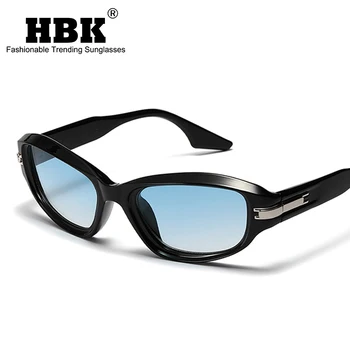 HBK 2022 Классические мужские квадратные солнцезащитные очки Модный бренд, дизайнерские женские солнцезащитные очки в стиле ретро с заклепками, очки в стиле UV400 Y2K