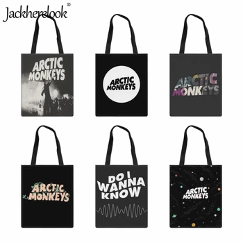 Jackherelook Sound Wave Rock Band Arctic Monkeys Женская хозяйственная сумка Экологичная Холщовая сумка Новая сумка-тоут большой емкости
