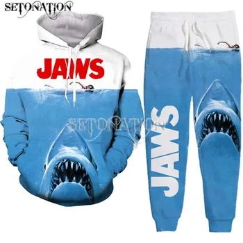 Jaws-Movie для мужчин/женщин, новые модные крутые толстовки с 3D-принтом/толстовка/брюки/спортивный костюм, прямая поставка
