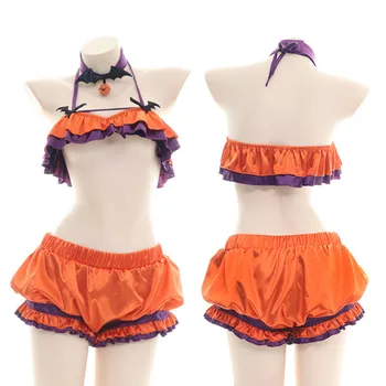 JAYCOSIN Halloween Limited Fun Suit Pumpkin Bikini Pajamas Sexy Home Service боди для женщин lingerie avec trou Wholesale 2023