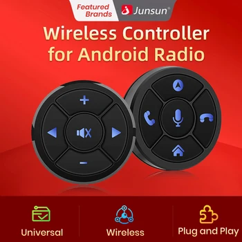 Junsun Универсальная автомобильная беспроводная кнопка управления рулевым колесом для Android Авторадио 5/10 Ключевых функций Контроллер со светодиодной подсветкой