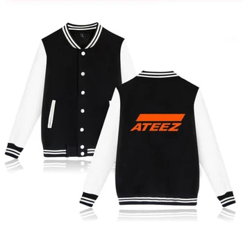 K POP KPOP Альбом K-POP ATEEZ Женские/Мужские толстовки, свитшоты, поддерживающие фанатов Корейская уличная одежда в стиле хип-хоп, бейсбольная куртка, верхняя одежда