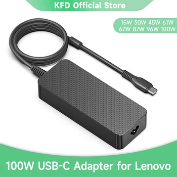 KFD USB-C PD 3,0 100 Вт Зарядное Устройство Для Ноутбука Адаптер Переменного Тока для Lenovo ThinkPad Yoga Chromebook Блок Питания 100 Вт 96 Вт 90 Вт 87 Вт Type-c