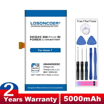 LOSONCOER 5000 мАч Новый Аккумулятор HB494590EBC Для Huawei Honor 7 Battery Glory PLK-TL01H ATH-AL00 PLK-AL10 Батареи Быстрого Поступления