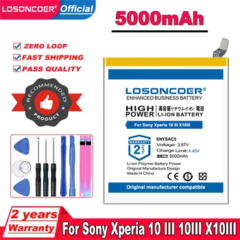 LOSONCOER Лидирующий Бренд 100% Новый 5000 мАч SNYSAC5 Аккумулятор Для Sony Xperia 10 III 10III X10III SO-52B SOG04 XQ-BT52 A102SO Батареи