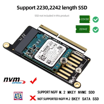 M Key NVMe M2 SSD Adapter Card Подключи и играй SSD Преобразование карты адаптера Обновление для 2230/2242 SSD для MACBOOK PRO 2016/2017 A1708