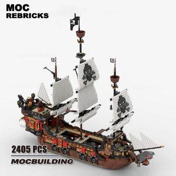 MOC Building Blocks Movie Scence Battleship White Assembly Bricks Technology Collection Модельные игрушки Детские рождественские подарки