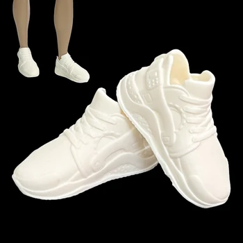 NK Official 1 пара кукольных белых спортивных кроссовок для бега с плоским дном, кукольный игрушечный дом, мужские спортивные аксессуары, обувь для кукольной игрушки Ken