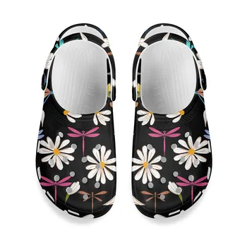 Noisydesigns, мужские сандалии 2022, обувь с дырочками, садовые повседневные сабо из ЭВА на летней плоской подошве, мужские сандалии с рисунком стрекозы для плавания