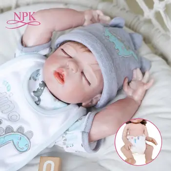 NPK 48 см силиконовая кукла для всего тела premie bebe Reborn baby Dolls Реалистичный новорожденный мягкий Boneca спящий мальчик кукла