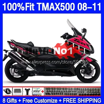 OEM T-MAX500 Для YAMAHA MAX500 MAX 500 TMAX500 08 09 10 11 170MC.45 MAX-500 TMAX XP500 2008 2009 2010 2011 Обтекатель Глянцевый красный