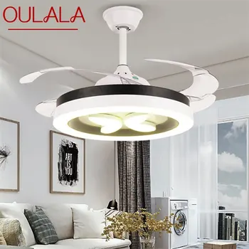 OULALA Новый Потолочный вентилятор Невидимая лампа с дистанционным управлением Современный светодиодный светильник для дома гостиной 120V 240V