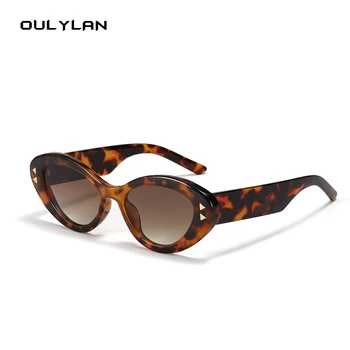 Oulylan, винтажные солнцезащитные очки с кошачьим глазом, винтажные солнцезащитные очки для женщин, роскошные дизайнерские маленькие солнцезащитные очки для мужчин, очки с линзами UV400