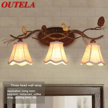 OUTELA Современный Ретро настенный светильник-бра LED Creative Bird Decor Зеркальный светильник для дома, гостиной, спальни, прикроватного коридора