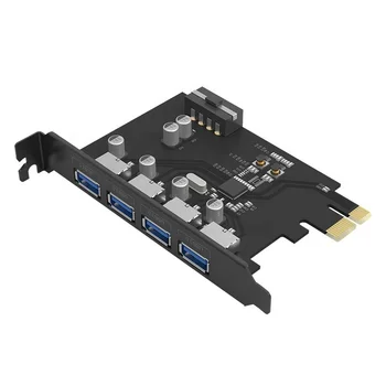 PCIE К 4-портовому USB 3,0 Адаптер PCI-e PCI Express USB3.0 4-портовый концентратор 5,0 Гбит/с 19Pin чипсет FL1100 Поддерживает WIN10 WIN8 MAC OS