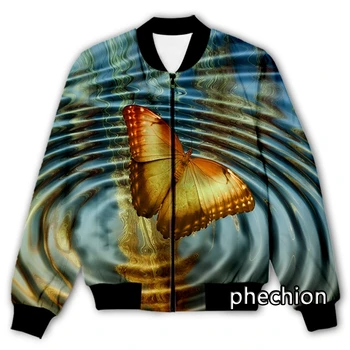 phechion Новая Мужская/Женская повседневная куртка с 3D принтом в виде животных и бабочек, Модная уличная одежда, Мужская Свободная спортивная куртка и пальто Q114