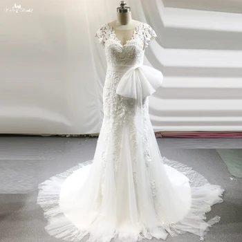 RSW1831 Кружевное свадебное платье с аппликацией в виде Русалки, женское свадебное платье 2023 Vestido De Novia На заказ, халат с бантом