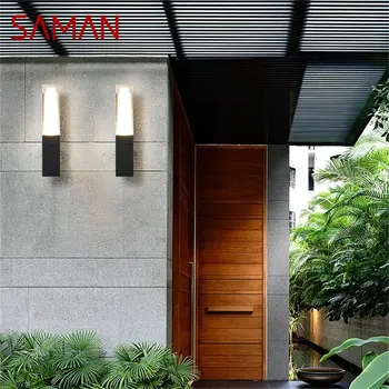 SAMAN Наружный светильник-бра Водонепроницаемый IP65 светодиодный Современный настенный светильник Креативный декоративный для внутреннего дворика, сада, крыльца, балкона