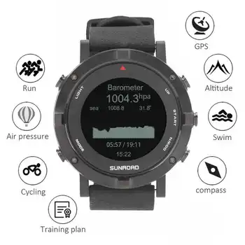 SUNROAD FR934 Альпинистские Часы с GPS Многофункциональные USB-Перезаряжаемые Часы для Рыбалки на открытом воздухе Охоты Езды На Велосипеде Бега