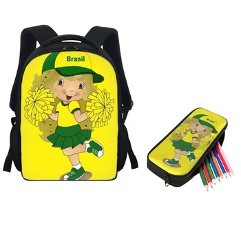 Twoheartsgirl Рюкзак-пенал для начальной школы, школьные сумки для девочек-чирлидеров, детские мини-сумки для книг с героями мультфильмов, набор