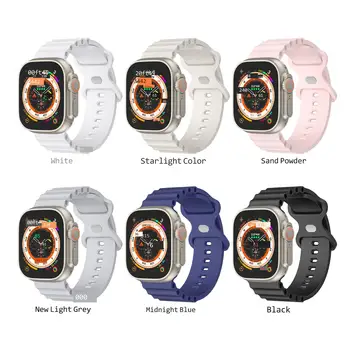 uhgbsd силиконовый ремешок для смарт-часов Apple Watch 45 мм 44 41 40 42 38/ Браслет Ultra 49 мм/SE iWatch SerieS 8 7 6 5 с пряжкой-бантом
