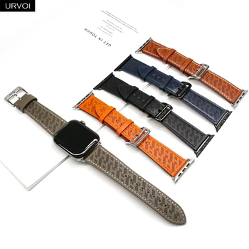 URVOI H Диагональный одиночный ремешок для Apple Watch Ultra series 8 7 6 SE 54321 Swift Кожаный ремешок для iWatch дышащий ремешок 4549 мм