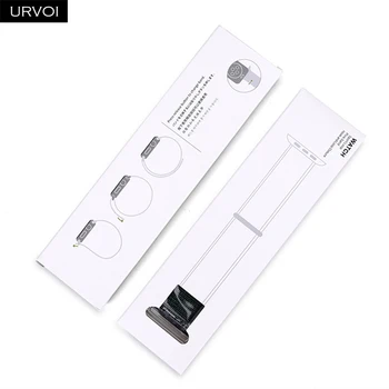 URVOI продает коробку для Apple Watch milanese loop sport loop с силиконовой лентой, бумажную коробку с пластиковой внутренней частью, подарочную упаковку из 3 предметов