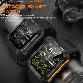 UTELITE C20 Pro Смарт-часы Outdoor Sport Band для мужчин с экраном 1,83 дюйма, Bluetooth-вызов, IP68 Водонепроницаемые часы длительного ожидания