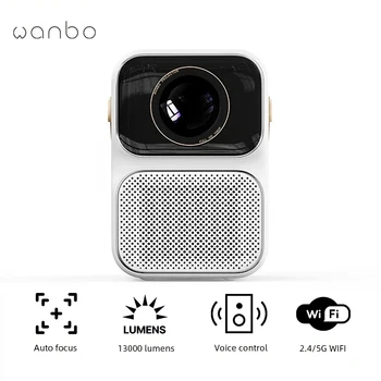 Wanbo T6 Max Голосовое Управление Умный Домашний Кинопроектор 650 ANSI Android 2 + 16 ГБ Автофокус 1080P Full HD 4K Ретро светодиодный ЖК-проектор