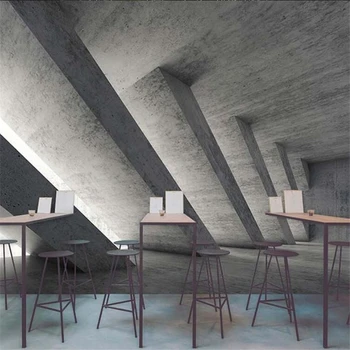 wellyu papel de parede Обои на заказ 3D ретро промышленный ветер цементно-серая стена расширение пространства обои ресторан