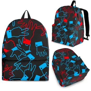 YIKELUO Модное абстрактное искусство Пальчиковая печать Рюкзак для ноутбука студента колледжа Подарочная упаковка для возвращения студента в школу Повседневная дорожная сумка