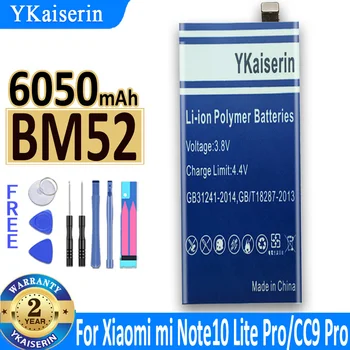 YKaiserin BM52 6050mah Bateria Для Xiaomi Mi Note 10 Lite/Mi Note 10 Pro / CC9pro CC9 Pro Аккумулятор Для телефона Аккумуляторы + Инструменты