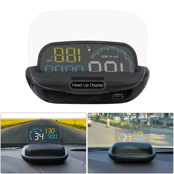 Автоаксессуары, комплект электронной цифровой охранной сигнализации для автомобиля, OBD2 HUD, спидометр, об/мин, зеркальный проектор, автомобильный головной дисплей