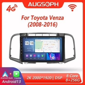 Автомагнитола Android 13 для Toyota Venza 2008-2016, 9-дюймовый мультимедийный плеер 2K с 4G Carplay и 2Din GPS-навигацией.