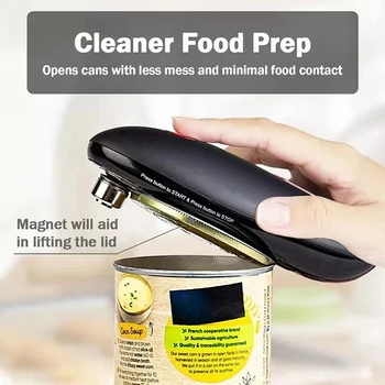 Автоматическая открывалка для бутылок Электрический консервный нож для открывания банок, работающий на батарейках, портативный ручной консервный нож для домашней кухни