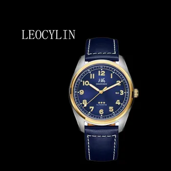 Автоматические механические часы LEOCYLIN 43 мм Водонепроницаемые светящиеся сапфировые часы из нержавеющей стали Shanghai original Air Force Наручные часы