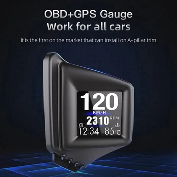 Автомобильный HUD-дисплей AP-1, двойная система OBD + GPS, Бортовой компьютер, Таблица кодов, привязка к модификации передней стойки