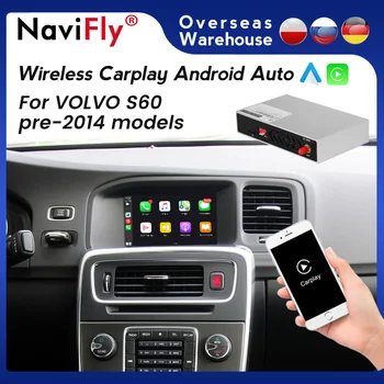 Автомобильный мультимедийный беспроводной GPS Apple Carplay для VOLVO S60 2014 до 2014 Модульный интерфейс Android Box Mirror link Подключи и играй