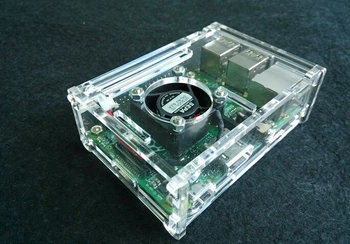 Акриловый корпус Raspberry Pi 3 модель B прозрачная крышка корпуса с вентилятором охлаждения Также совместима с Raspberry pi 2