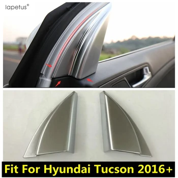 Аксессуары из ABS для Hyundai Tucson 2016-2020, матовая внутренняя стойка, Треугольное украшение, Молдинг, комплект для отделки салона, 2 шт.