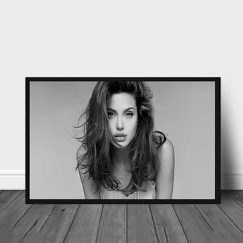 Анджелина Джоли Плакат Звезда Актер Искусство Холст Печать плаката Настенная живопись Украшение дома (без рамки)